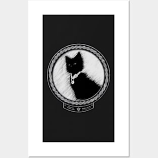 Calm Little Kitten (frame silver celtic rope black) Posters and Art